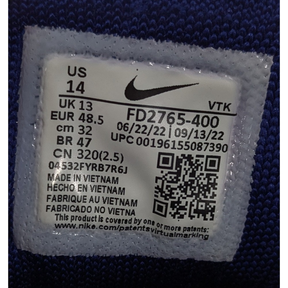 Mens Nike Air Max Flyknit Racer Royal Blue Running Shoes FD2765-400 Size 14 - Picture 7 of 7
